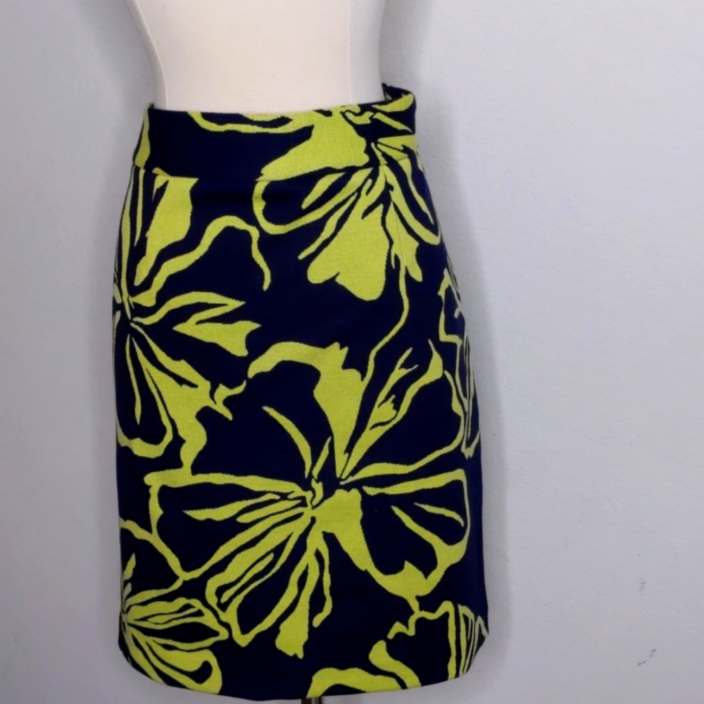 Grace Elements Skirt Dark Blue with Floral Size 14